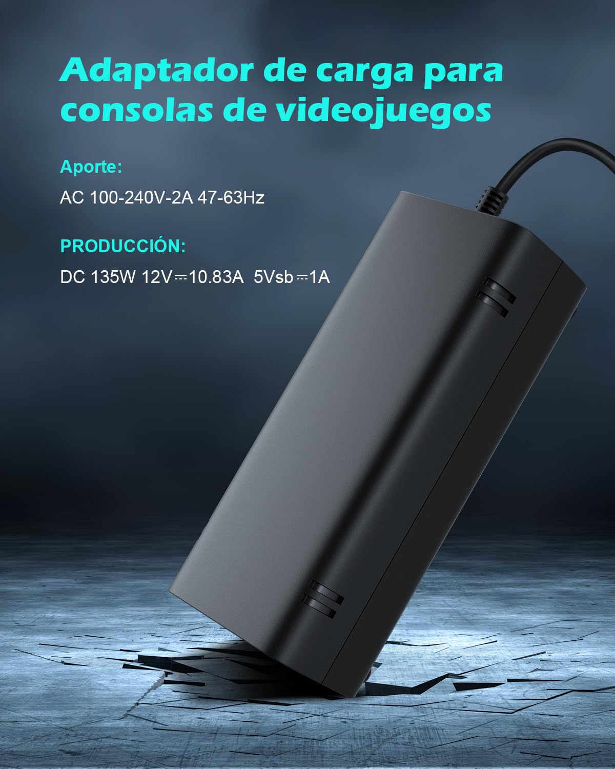 Cargador Xbox Slim Adaptador de CA para Xbox Slim Cable de alimentación del Cargador de la Consola (100-220 V)