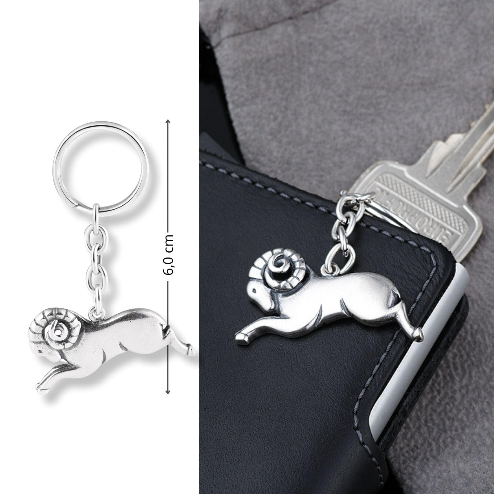 Herren Schlüssel-Anhänger Sternzeichen echt Silber 925 oxidiert Öko-Verpackung Partner Geschenke