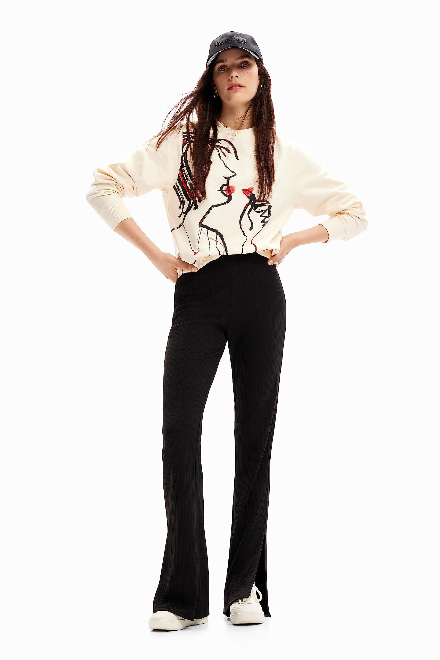 Desigual Women's Pant_trapy Casual Trousers, Black, M