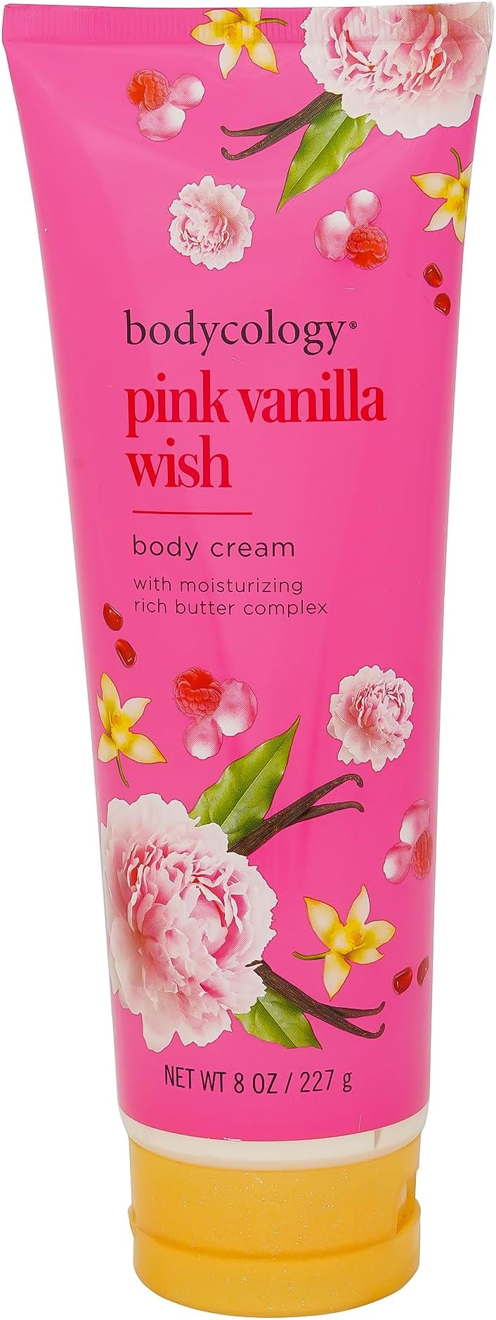 Bodycology Pink Vanilla Wish Body Cream | Shea Butter, Cocoa Butter, Jojoba Oil | Paraben & Phthalete Free, Cruelty Free | Hydrates, Sweet Fragrance, Moisturises - 227 g (Pack of 1)