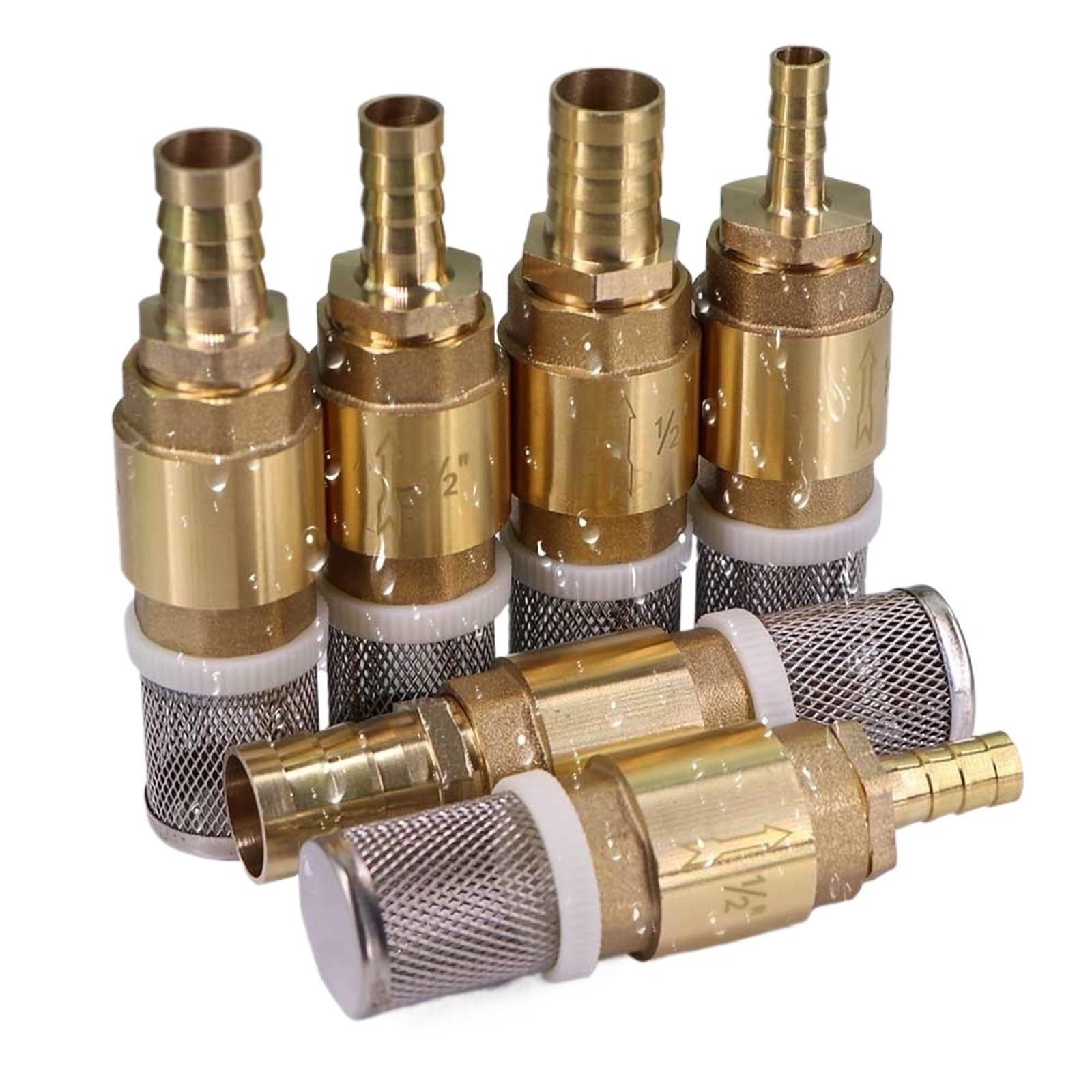 Myjka ciśnieniowa, filtr z króćcem węża ze stali nierdzewnej Sprawdź 1/2 cala 6-25 mm 2 szt. Do pompy Paliwo Gaz Woda(For 12mm Tub,For 12mm Tub)
