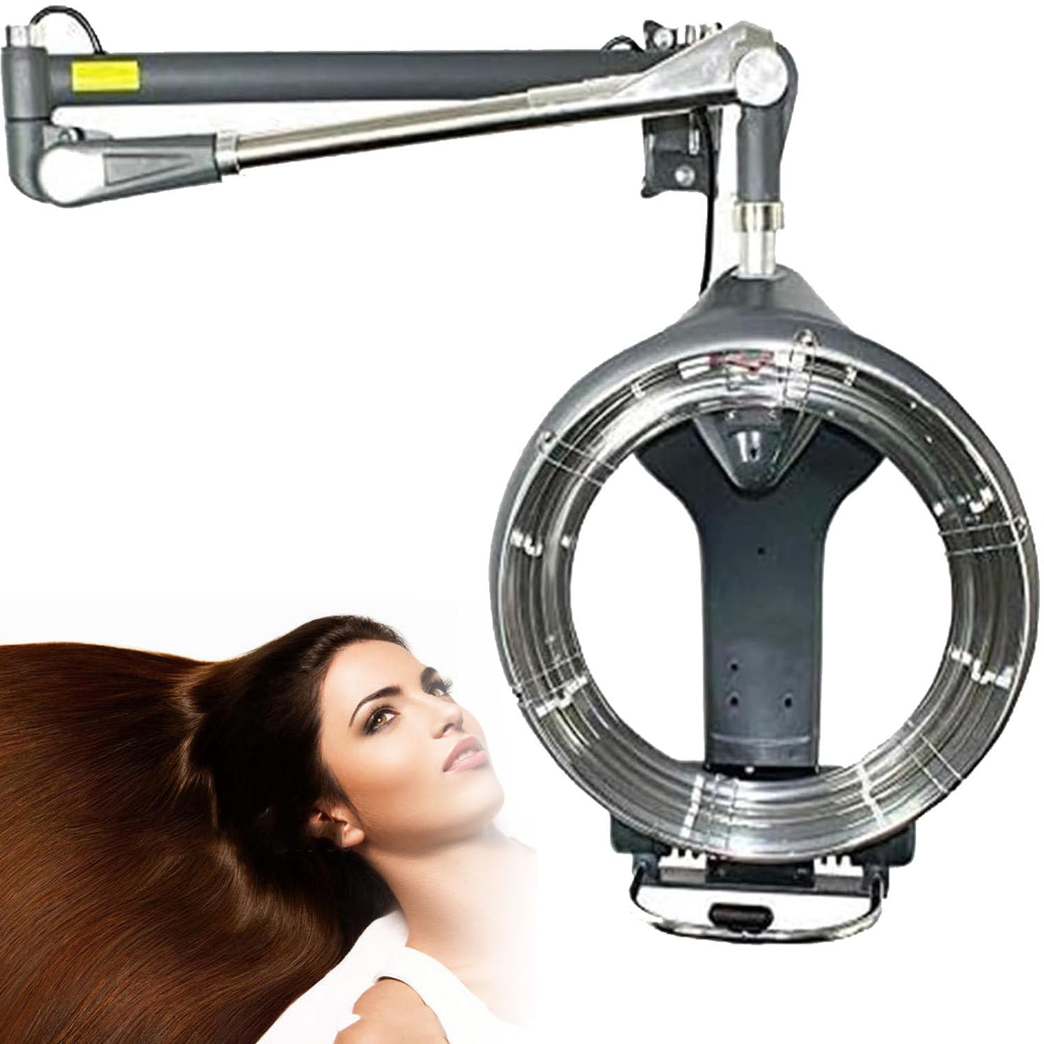 1200W Orbiting Hair Dryer Wall-Mounted Professional Hair Perm Color Accelerator Processor Temperature Adjustable Barber Salon Heater Hair Drying