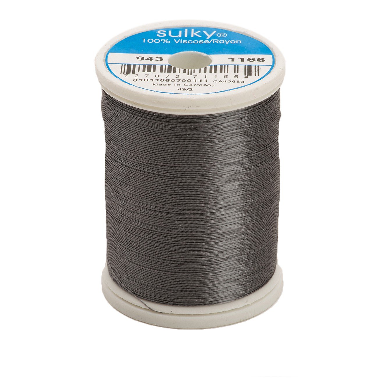 Fil machine rayonne Sulky anti-casse gris acier 40 WT grand métrage 777m