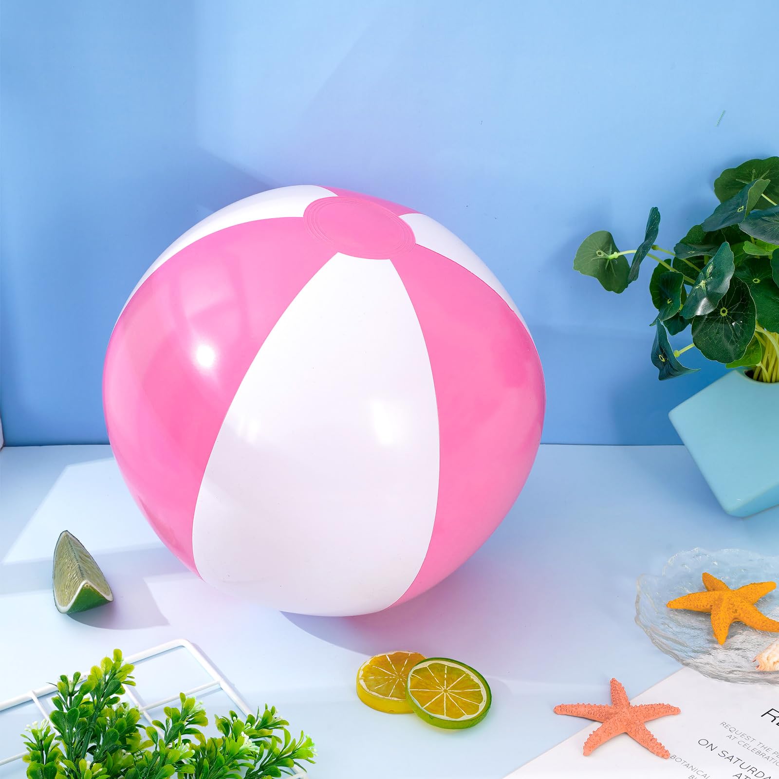 Amazon.co.jp: Whaline 3個 ピンク 空気注入式 ビーチボール 16インチ