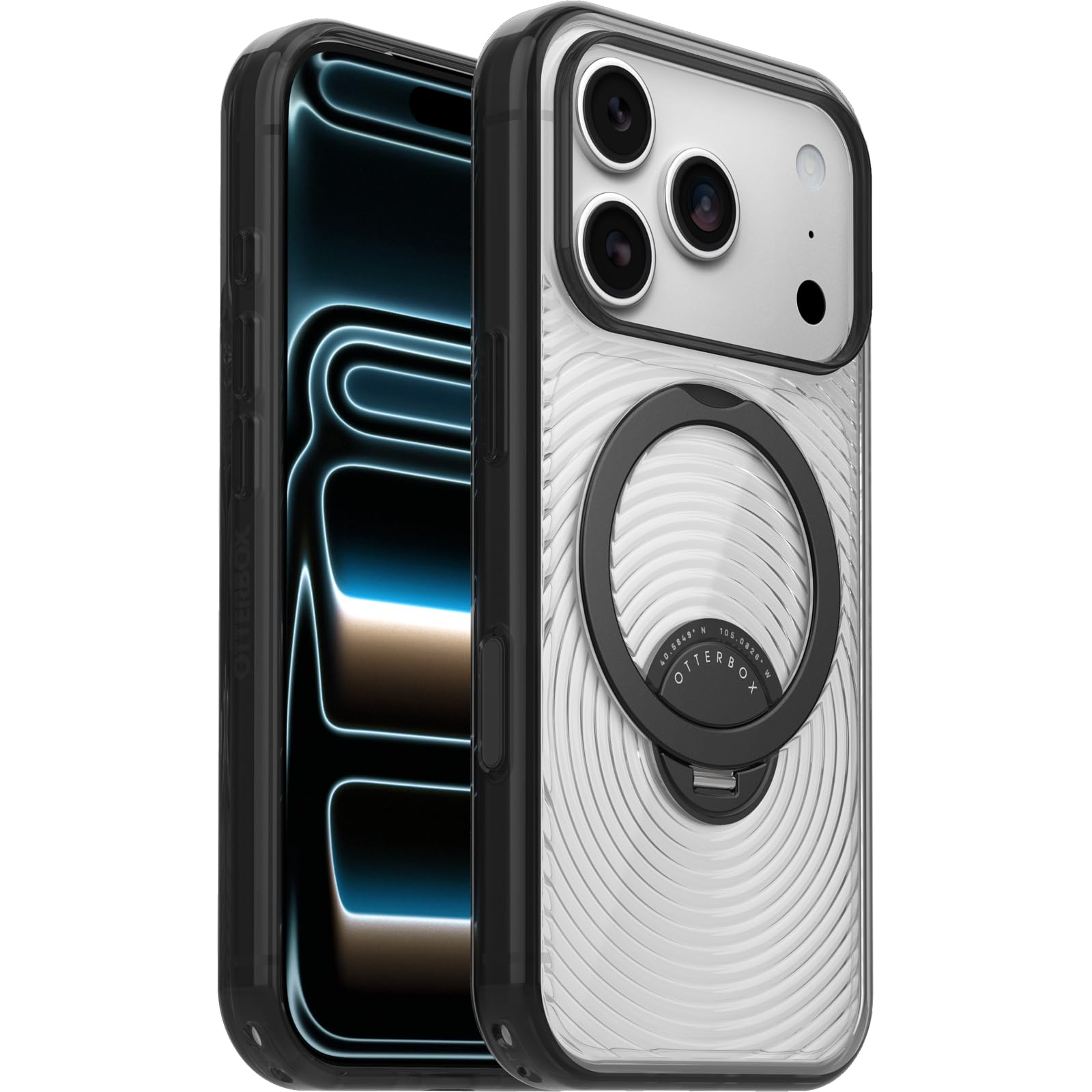 Otterbox Coque Symmetry Stand MagSafe pour iPhone 18 Pro/17 Pro,Transp/Noir