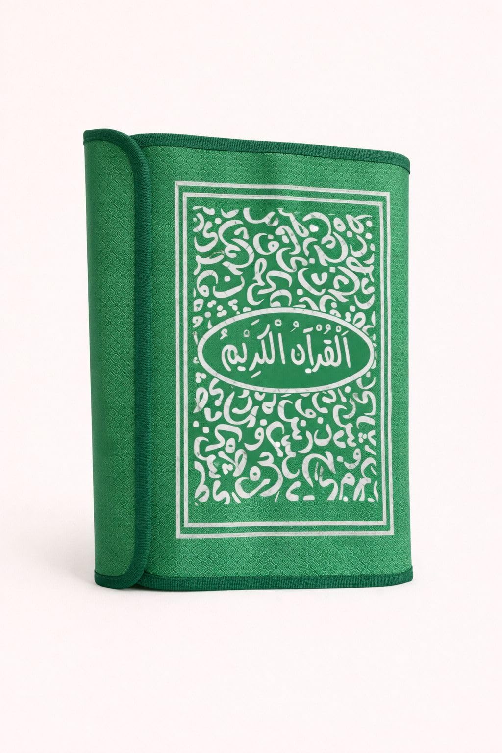 Handmade Quran Cover Case – Islamic Book Sleeve with Pen Holder & Notes Pocket, Available in Black, Blue, Red, Green & Pink, Fits up to 27cm (Green, Large (Max 27cm), 0)
