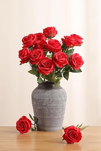 Miniatura 2 de Pack de 10 rosas artificiales Luyue, para decoración en fiestas, bodas, etc