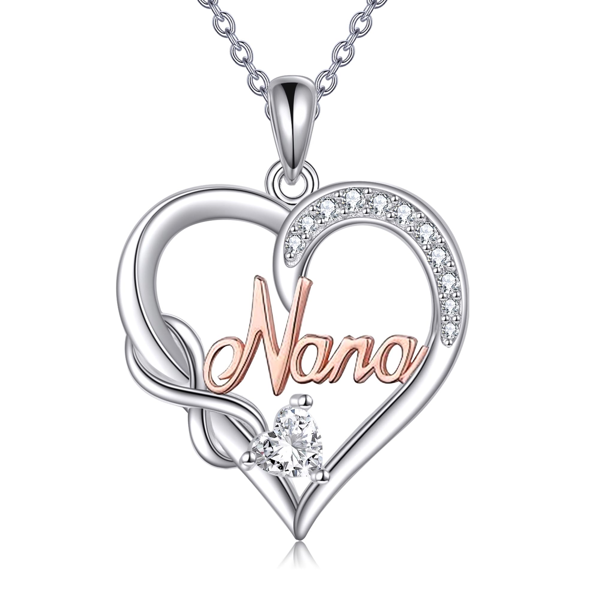 JERWLI Birthday Gifts for Her 925 Sterling Silver Mom Granddaughter Nana Grandma Wife Sister Aunt Infinity Heart Jewelry for Women Christmas Mothers