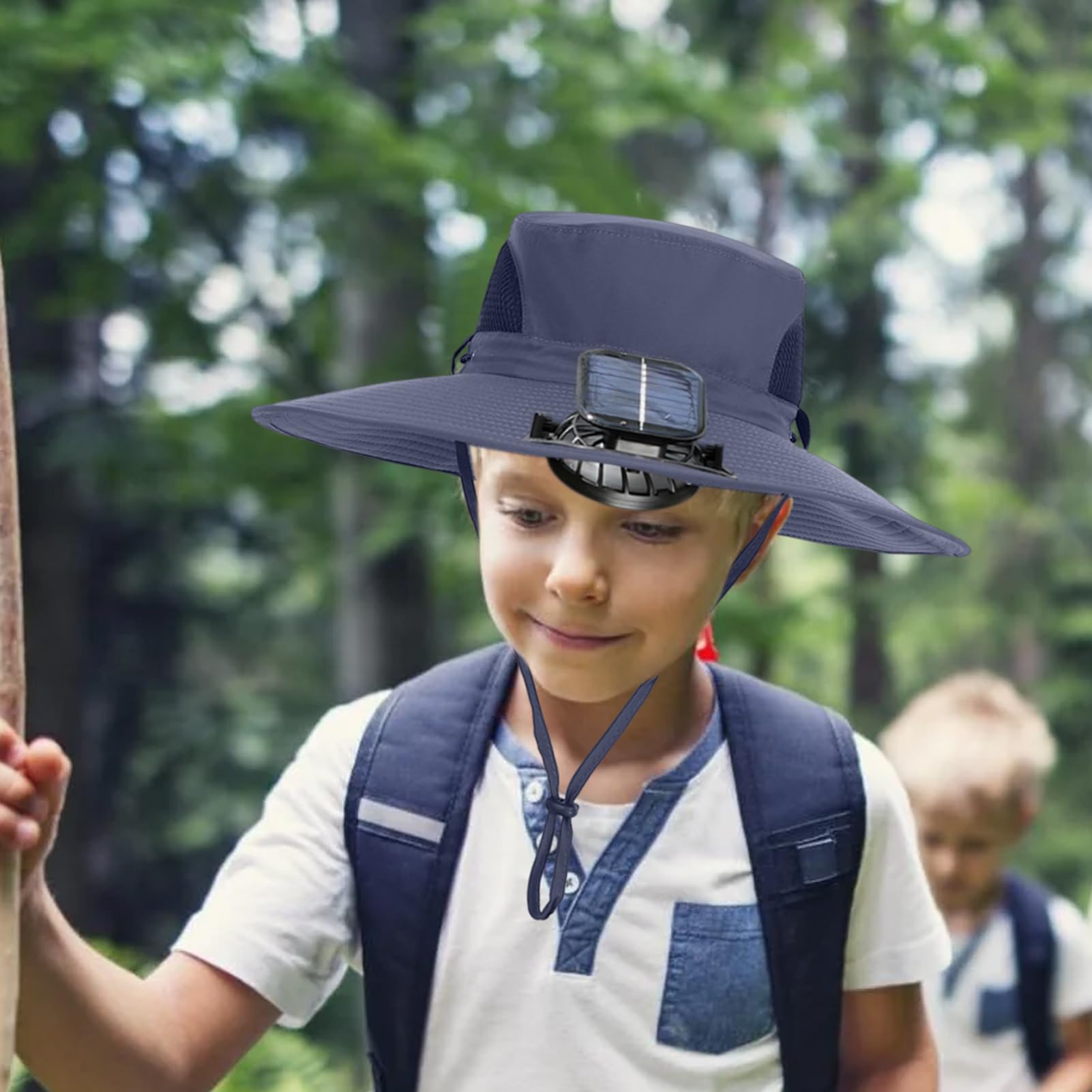 Cappello solare con ventola - Cappuccio di raffreddamento integrato, sole traspirante ad asciugatura rapida, scudo UV leggero regolabile, portatile per sport all'aria aperta, giardinaggio