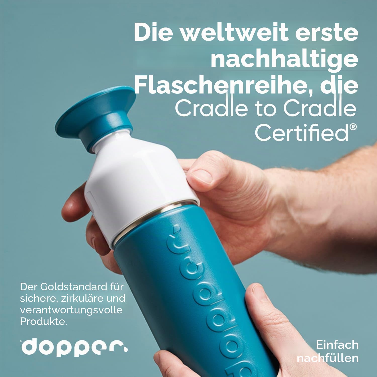 Dopper Insulated Thermosflasche 350ml, 580ml, 1L - Stainless steel drinking bottle - Coffee mug to go - Thermo mug for coffee, tea - Double-walled, leak-proof, keeps cold for 24h / hot for 9h