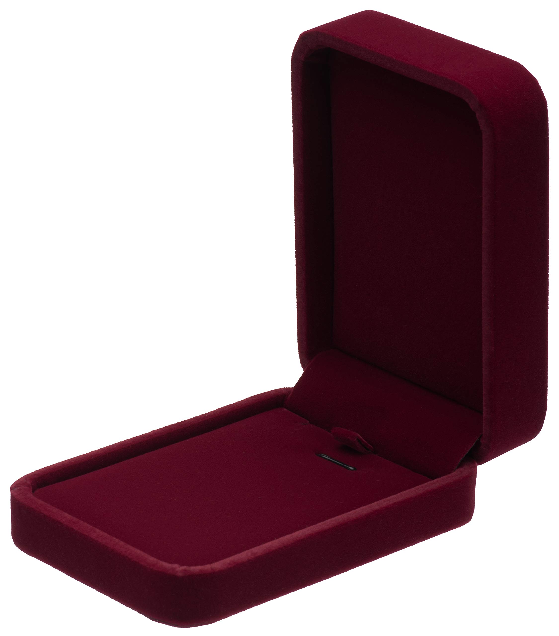 Classic Velvet Jewelry Gift Box Case for Necklace Pendant (Wine Red)