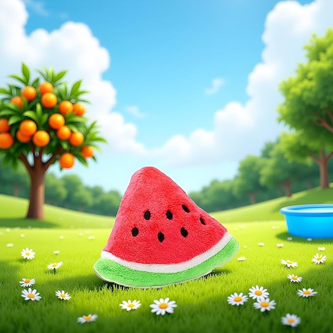 Juguete para Perro Mordible Sonoro de Sandía Plush Squeaker miniatura 9