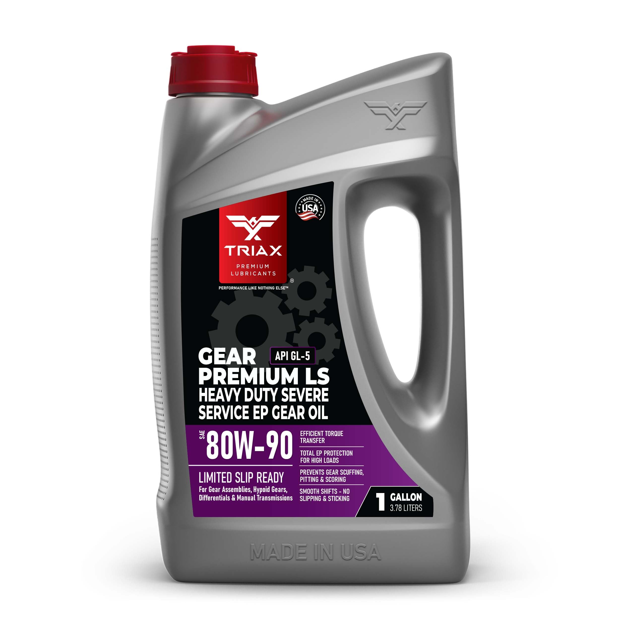 Triax Gear Premium LS 80W-90, GL-5 Limited Slip Ready, Manual Transmissions, Hypoid Gear Systems, Differentials, NATO Military Approved, Widest OEM Specification Range (1 Gallon)