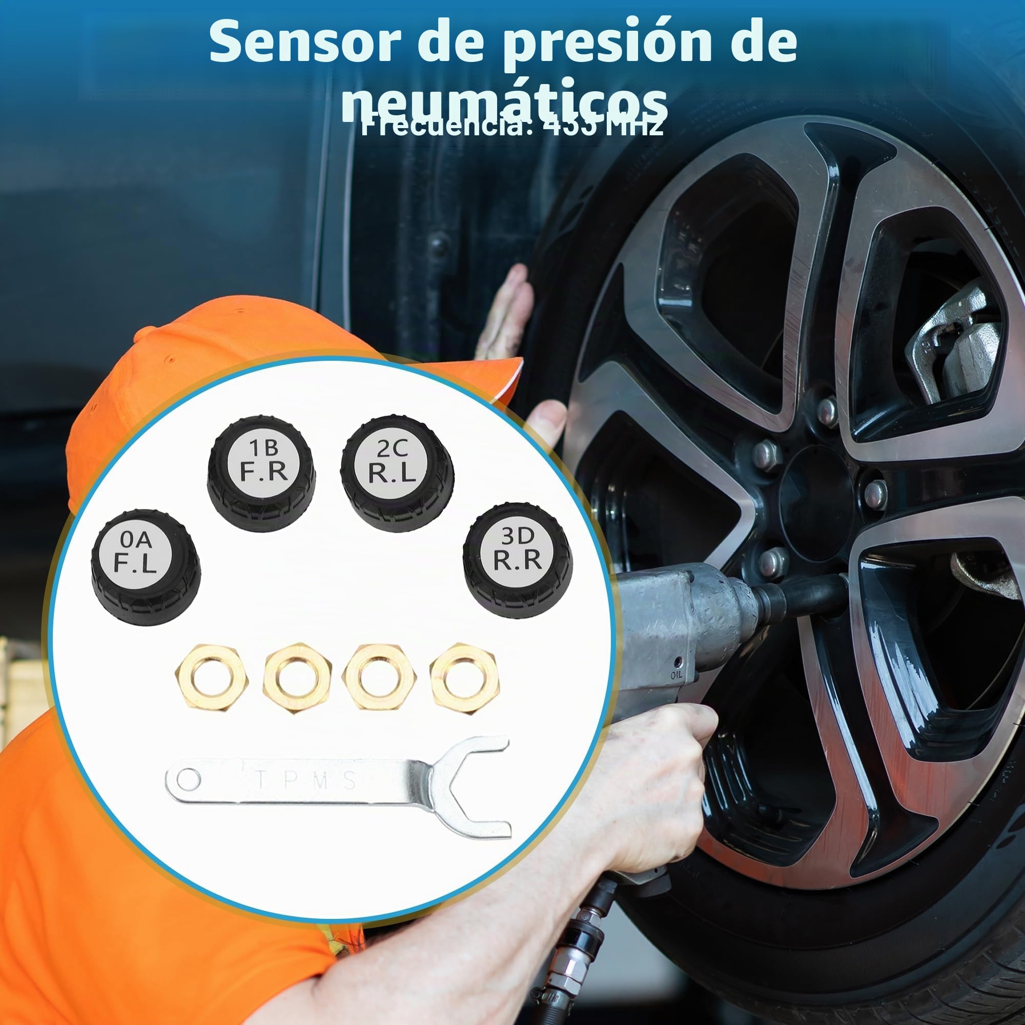 A ABSOPRO Kit Tpms Para Navegación 433Mhz 5 Modos Alarma
