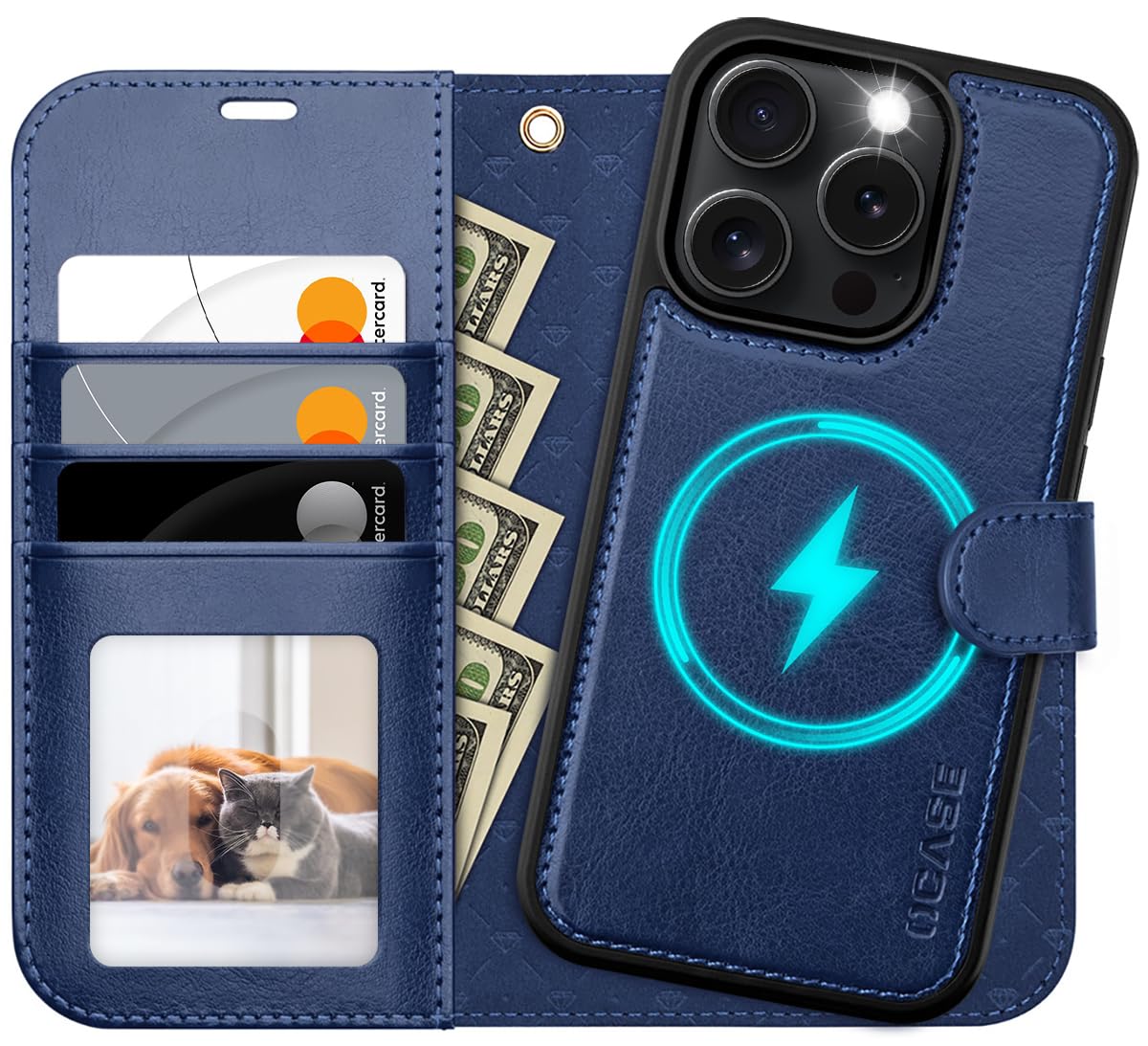 OCASE for iPhone 16 Pro Case, Detachable 2 in 1 PU Leather Wallet Case with RFID Blocking, Wireless Charging, Card Holders