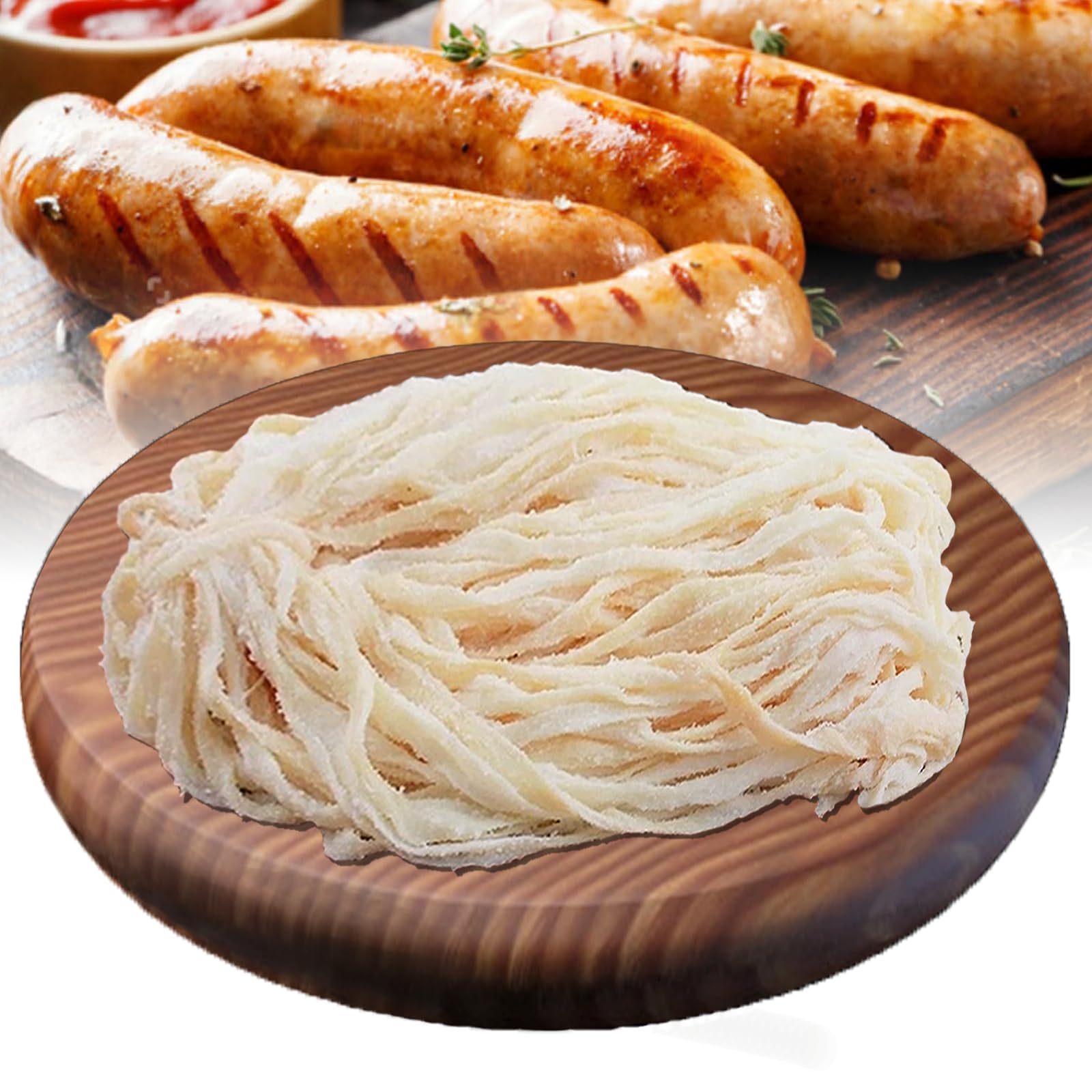 Natural Sheep Sausage Casing,Edible Casings for Making,Grade A,Pre-Tubed,Great for Snack Sticks,Italian,Hot Dog,Polish,Bratwurst Breakfast Sausage Links-12M/39ft,Φ22-24mm