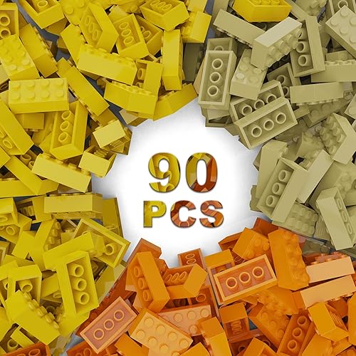 90 piezas de ladrillos de construcción clásicos, ladrillos a granel de 2 x 4, compatibles con piezas y piezas de Lego, juguetes creativos de bloques