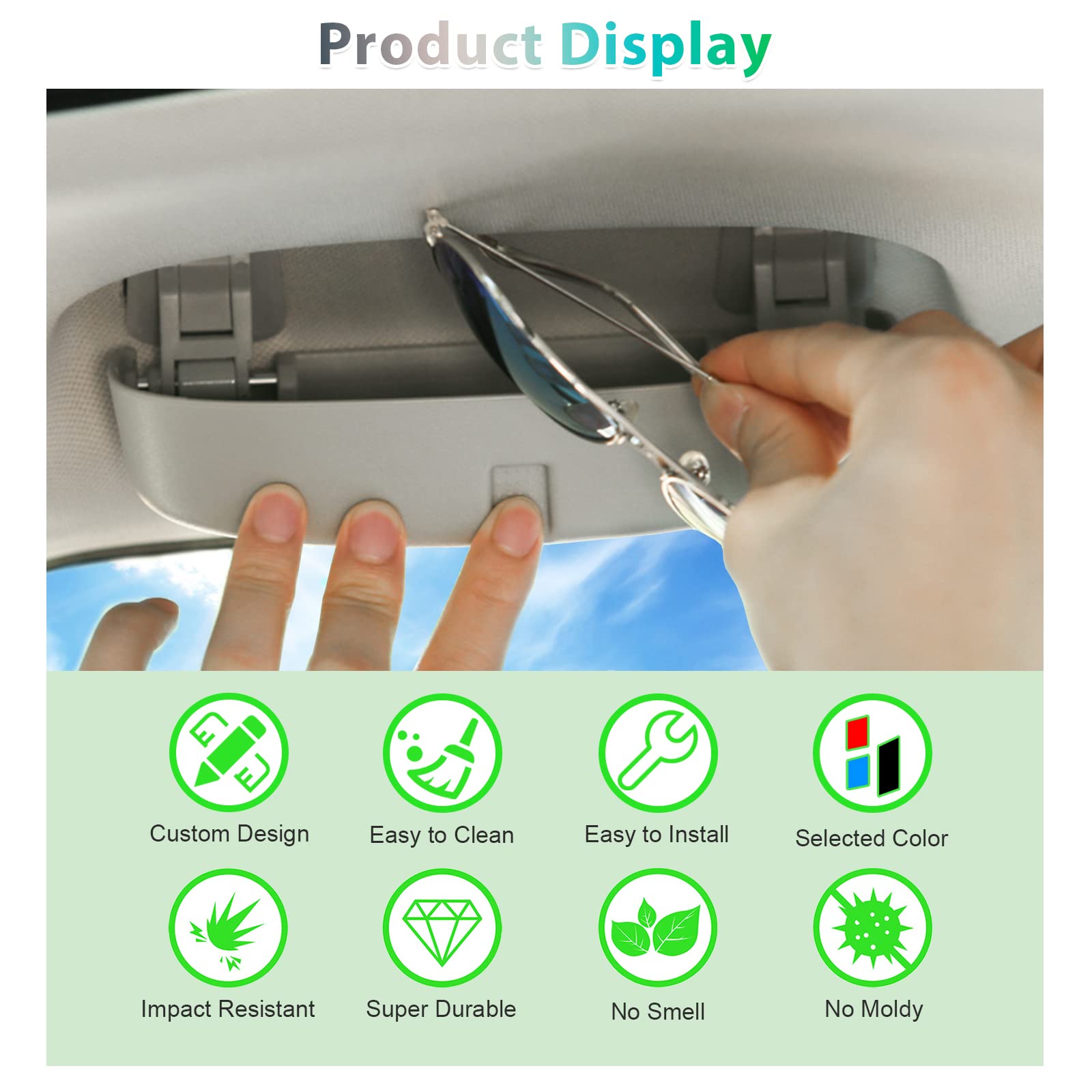 GAFAT Custodia Occhiali Compatibile con BMW X1 X3 X5 X7 Serie 1 2 Serie 3 5 6 7 2010-2025 2026, Contenitore interno per X1 U11 X3 G45 Serie 1 F70 Serie 3 G20, Custodia Occhiali da Sole (Grigio)
