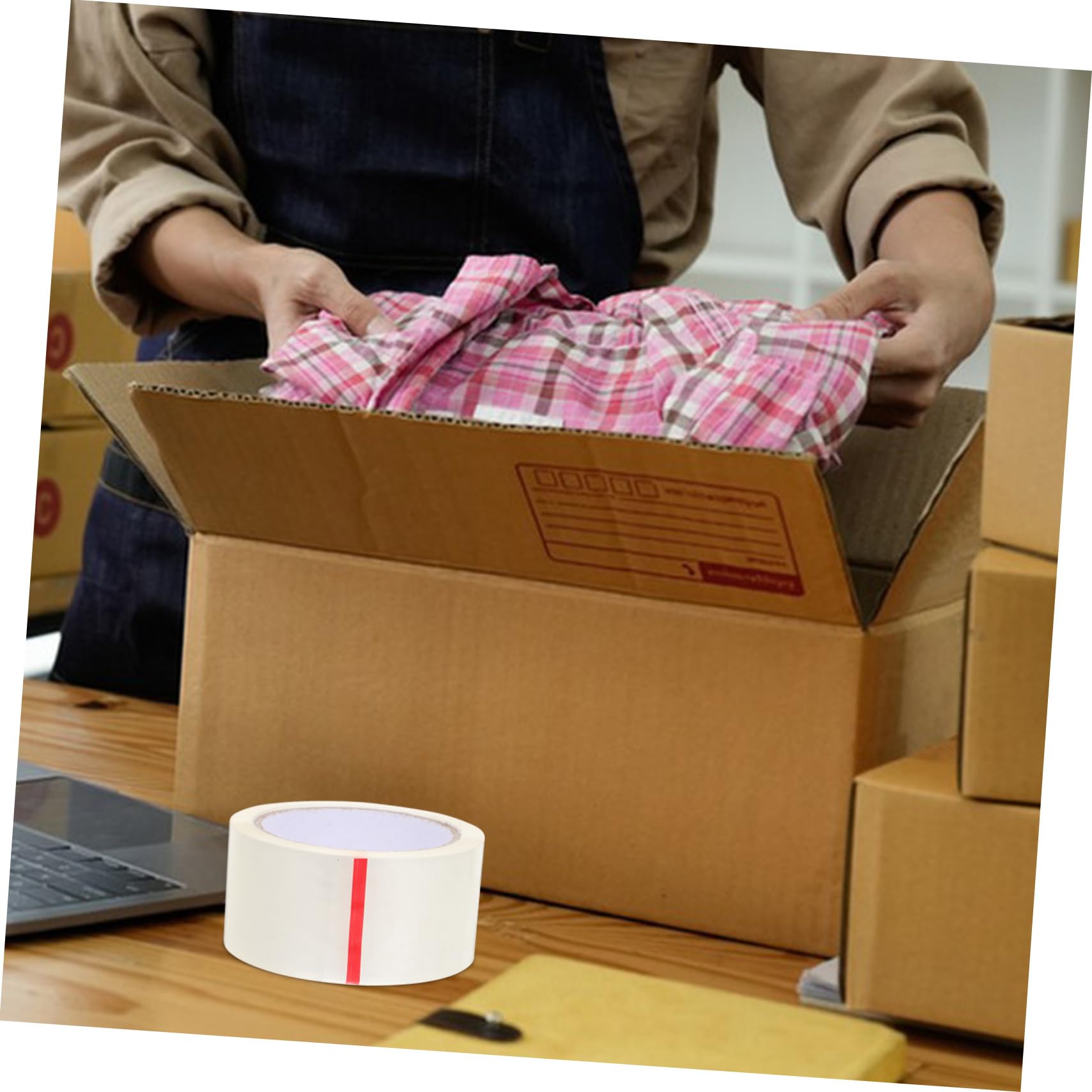 Tofficu 5 Rollen Transparentes Paketband durchsichtiges paketklebeband Transparente Verpackungsklebeband breites Band Hochleistungsband Packband für Umzugskartons Packband nachfüllen PVC