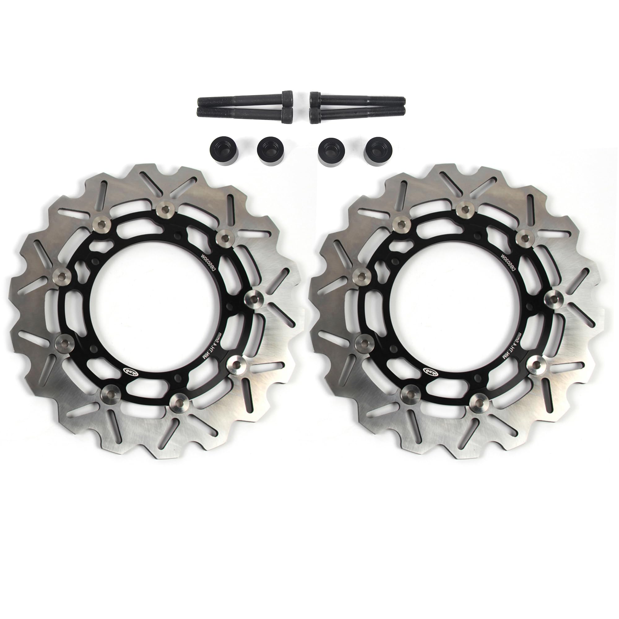Discos de freno delantero para Ya-ma-ha XP T-MAX DX 560 ABS 2017-2019 / T-MAX 530 SX ABS 2017-2019 / T-MAX 560 ABS 2020 / T-MAX 560 Tech Max ABS 2020-2021 / T-MAX 530 IRON 2016 negro
