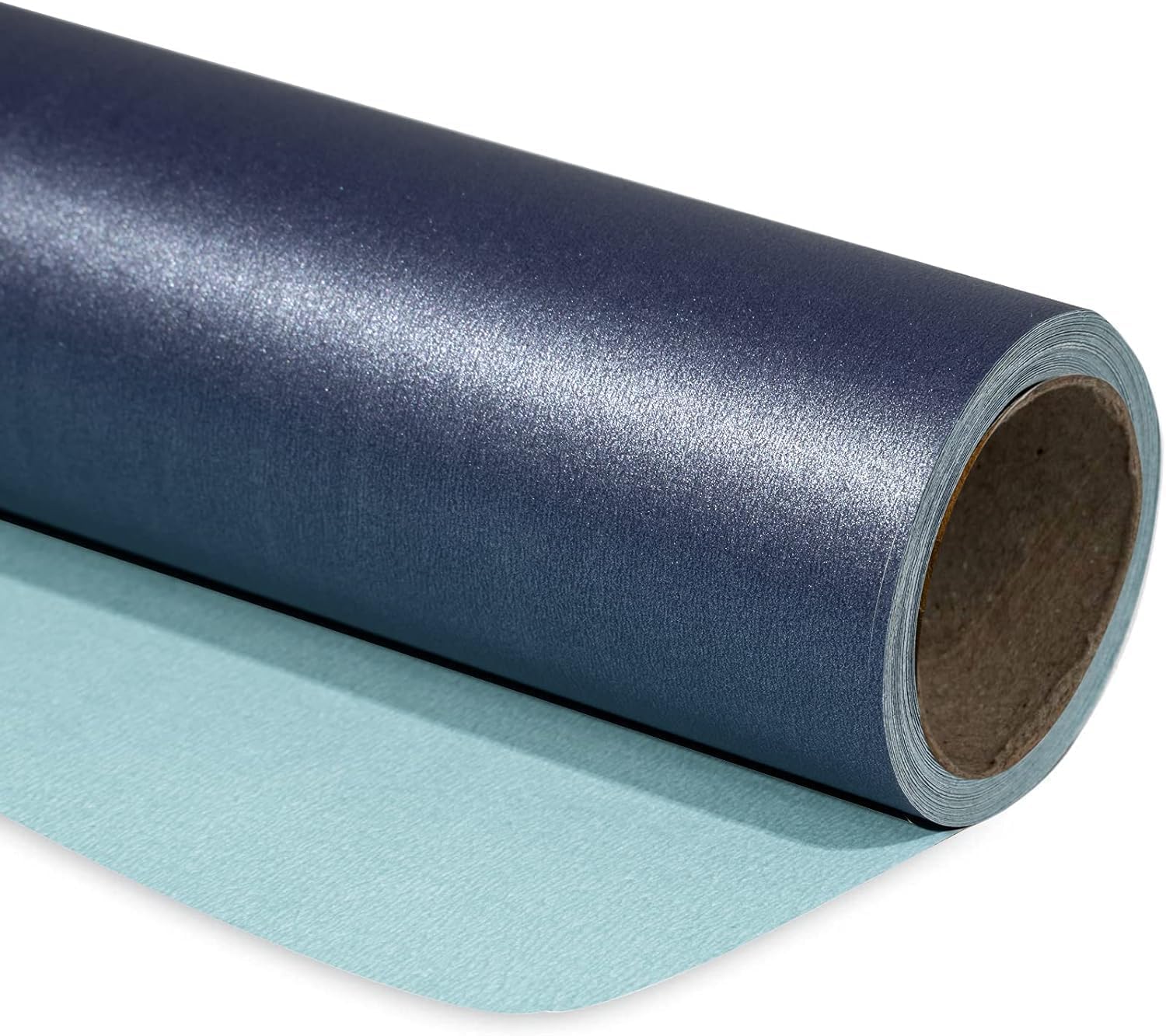 WRAPAHOLIC Navy Blue Pearl Glossy Wrapping Paper,Solid Color Gift Wrapping Paper - Perfect for Birthday,Baby Shower,Wedding,Valentine's Day,Party - 17in x 32.8ft Roll, 46 Sq. Ft