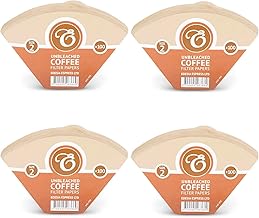 EDESIA ESPRESS – 400 Cone Coffee Filters in Paper – Coffee Filter No.2 for Manual Coffee Maker, Pour-Over and Gentle Brewing – Size 2 Brown