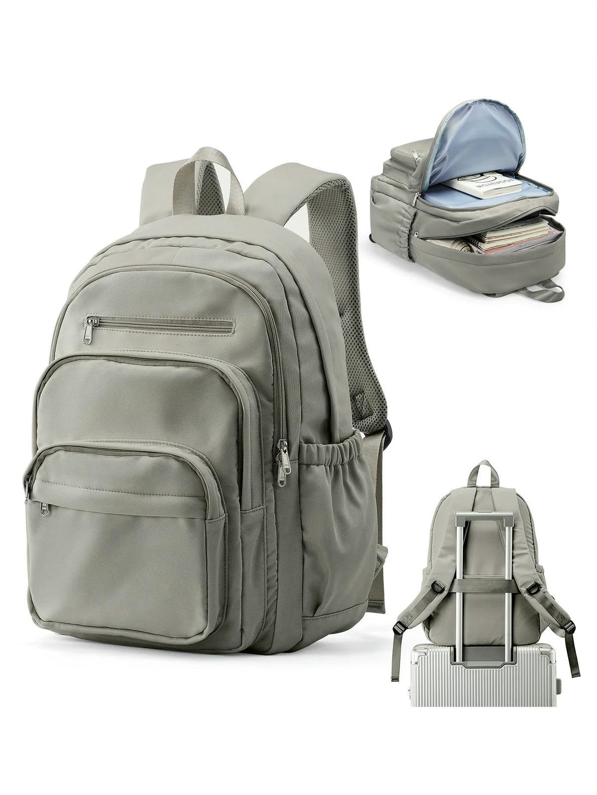Zaino Scolastico Multitasche per Bambini, da Viaggio Leggero, Borsa Scuola Ragazzi E Ragazze-Grigio Marrone