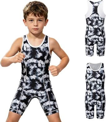 Boys Powerlifting Singlet Jumpsuit Sports Bodysuit Wrestling Uniform Powerlift Suspenders Suit