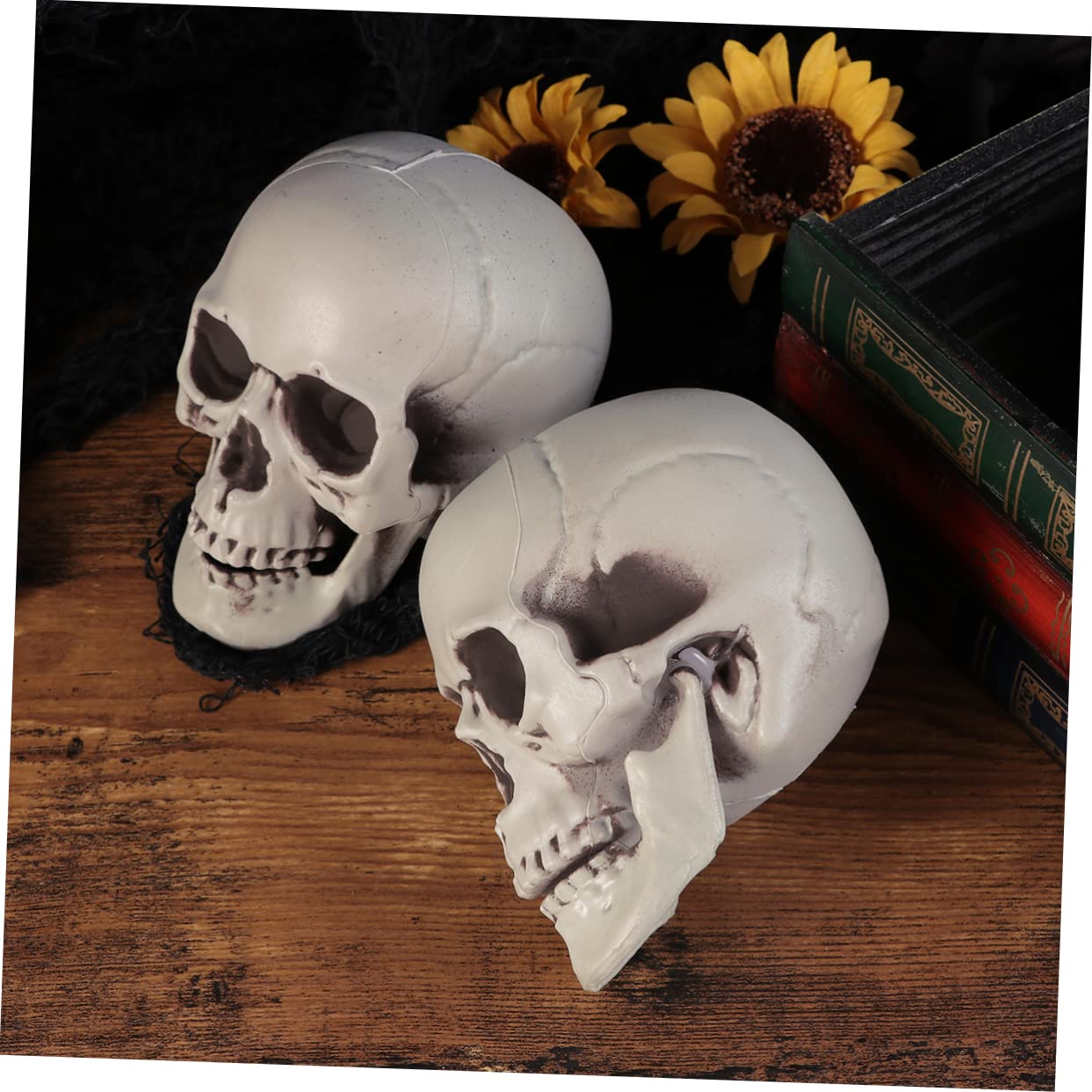 Toyvian 2 Juegos de Esqueletos de Halloween Decoración de Calaveras de Plástico para Halloween Accesorios de Fiesta 4 Piezas