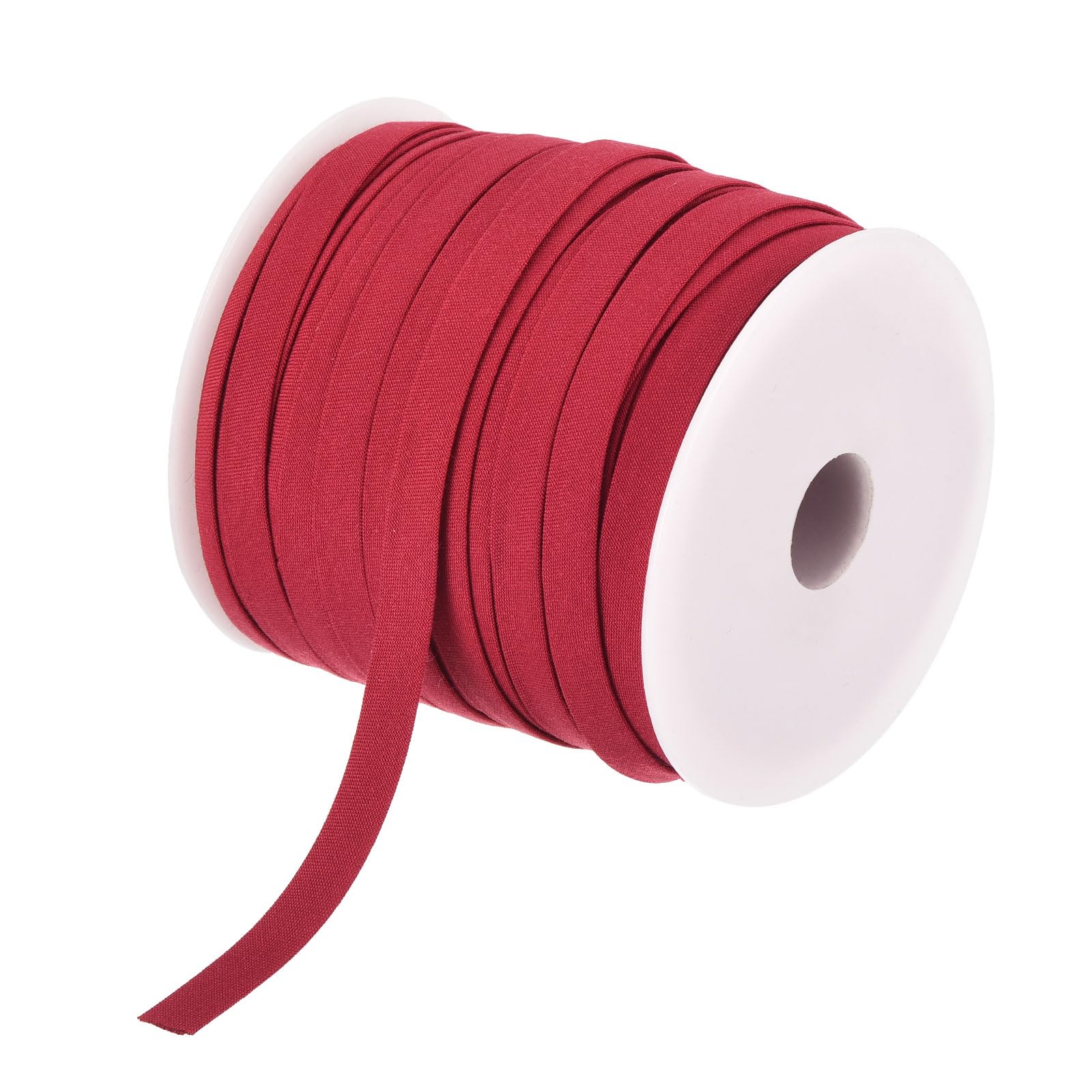 MECCANIXITY Cinta al bies de algodón de doble pliegue de 1/4 pulgadas para costura, costura, acolchado, dobladillo, manualidades (rojo oscuro, 50 yardas)