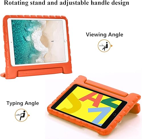 Miniatura 4 de UUcovers Funda infantil para iPad de 987 generación de 10.2 pulgadas con mango giratoriosoporte, ligera, suave, espuma EVA, a prueba de golpes,