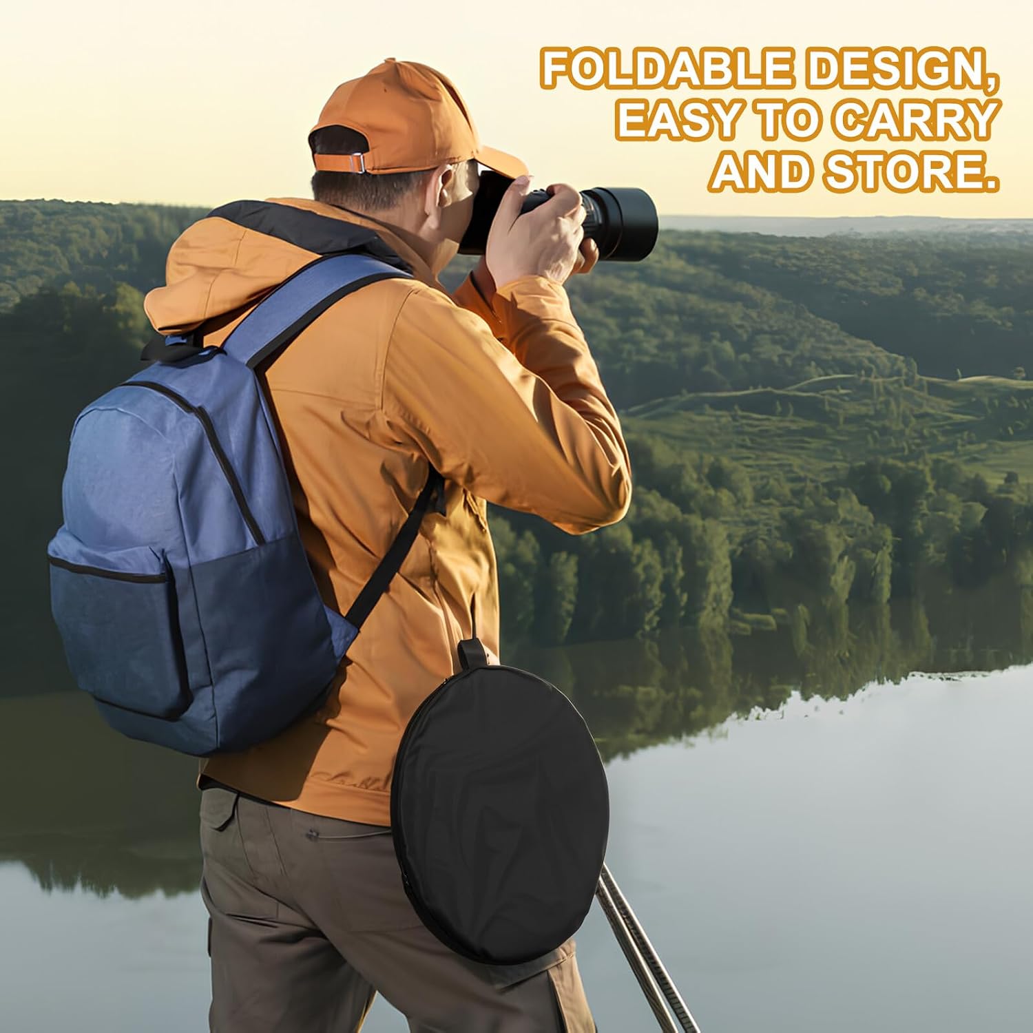 Toddmomy Collapsible Photography Reflector Panel One Photo Light Reflector for Outdoor and Studio Use with Enhanced Light Control and Nylon Fabric