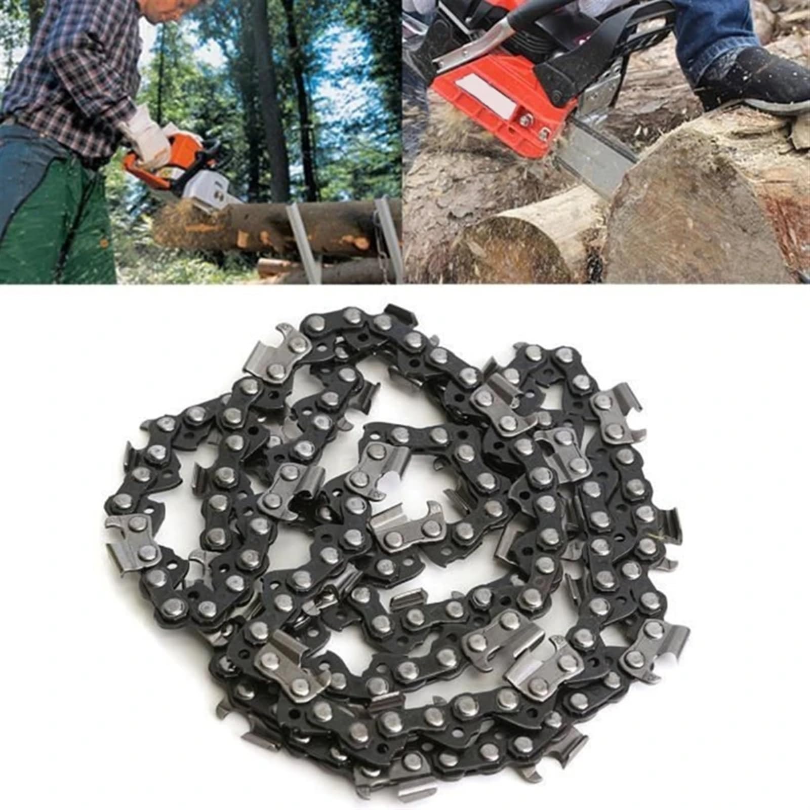 Cadena de motosierra Cadena de motosierra de Metal de 18/20 pulgadas, accesorio de sierra eléctrica de accionamiento 72/76, cadena de sierra de repuesto, piezas de corte de madera, 2 uds.(2pcs 20 Inch