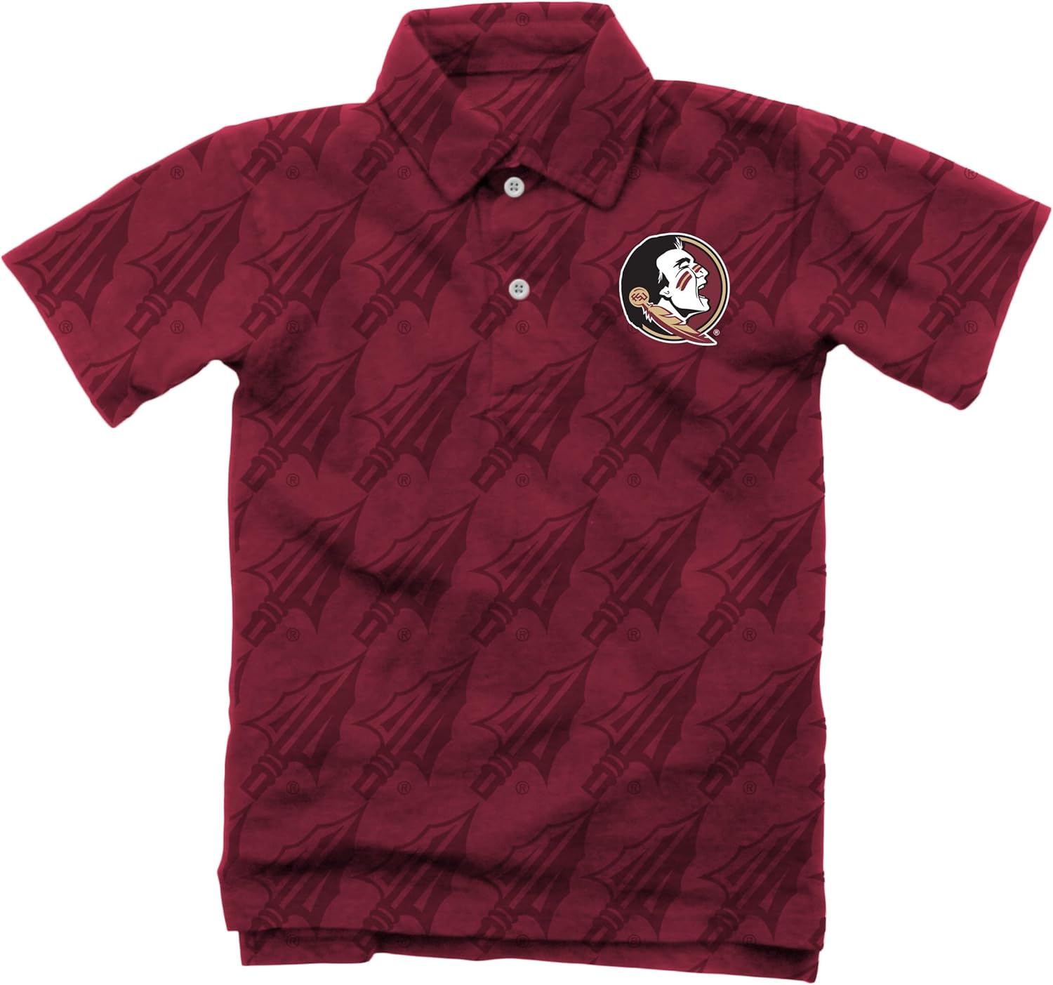 Wes and Willy Mens Sports Fan College Team All Over Logo Polo Shirt
