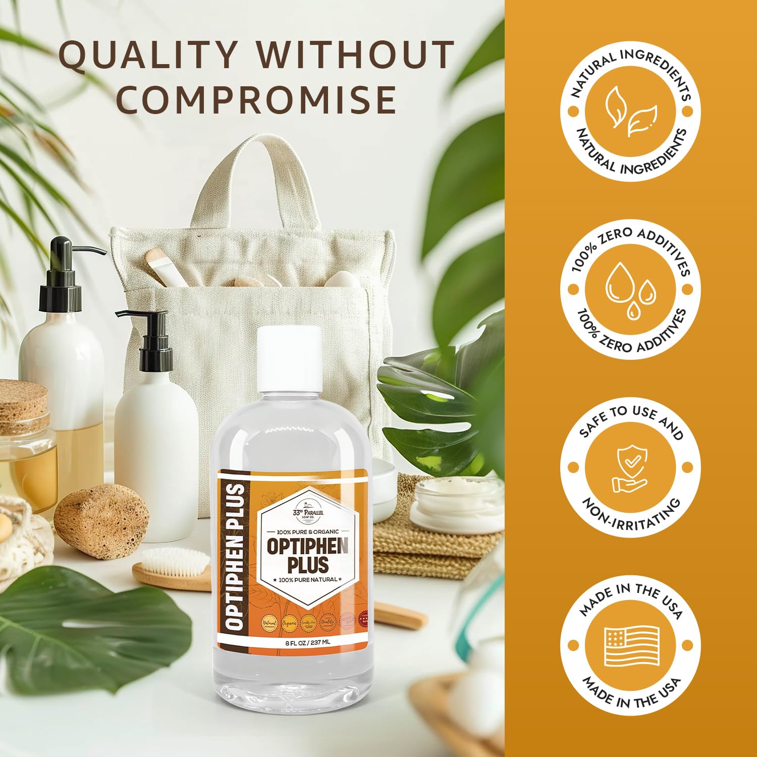 OPTIPHEN PLUS Natural Preservative (32 oz) Paraben-Free; Formaldehyde-Free; Water & Oil Soluble | Suitable for Soap Making, Lotions, Conditioners, Creams & More | Keeps Products Fresh/Safe | 32 Ounces