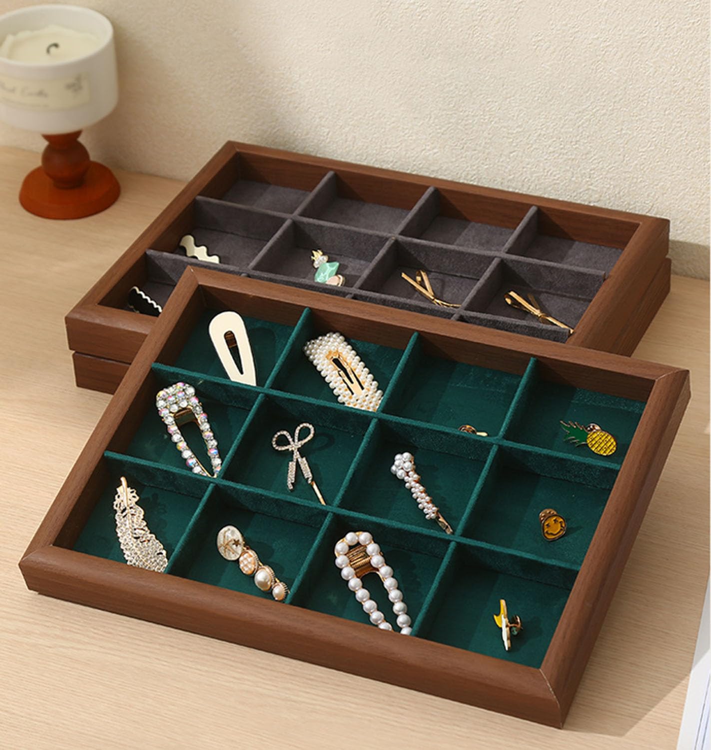 Bandeja para joyas tocador, estuche organizador exhibición joyas mujeres | Placa Catchall para escritorio de entrada, baratija decorativa para mesita de noche apilable, llave, bolso