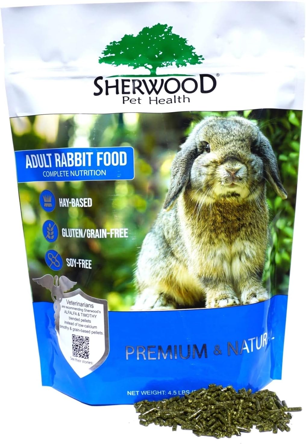 Adult Rabbit Food Alfalfa Timothy Hay-Based Blend 4.5 lbs, Grain and Soy-Free for Better Digestion