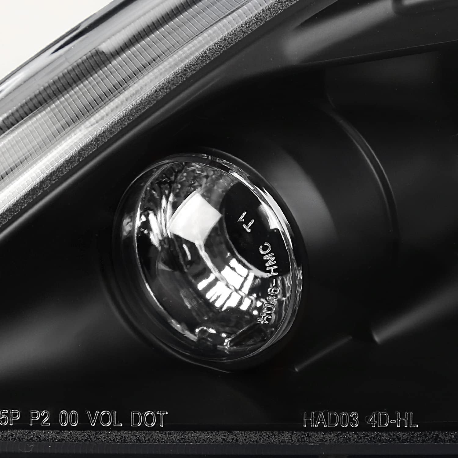 SPEC-D TUNING Halo Projector Headlights LED Black Compatible with 2003-2007 Honda Accord 2/4Dr, Left + Right Pair Headlamps Assembly