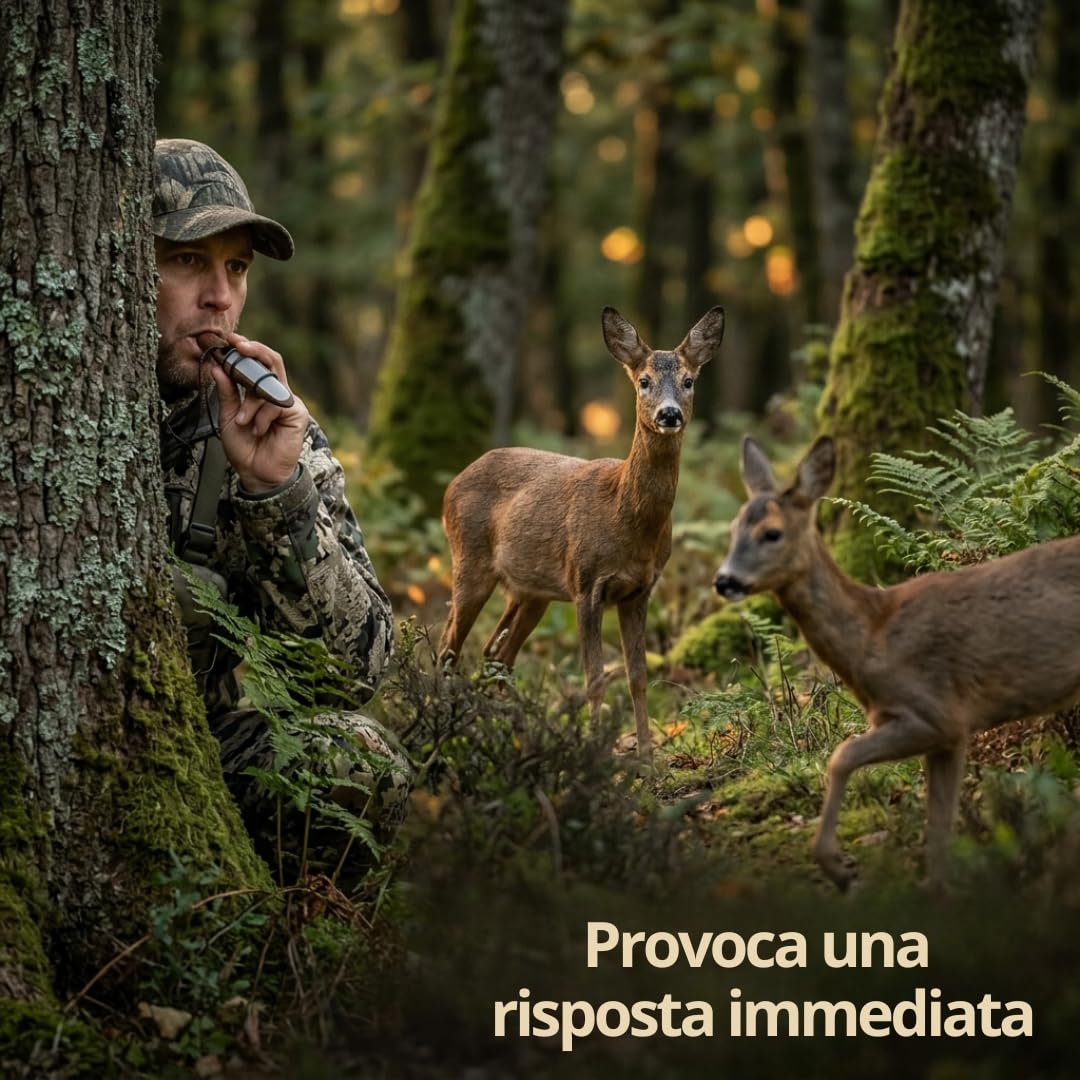 Buttolo Richiamo Capriolo a Bocca Originale – Richiamo Buttolo per Capriolo in periodo degli amori | Imitazione verso della capriola per attirare il maschio | Fischietto da caccia, cordino e manuale. | Buttolo Richiamo Capriolo a Bocca Originale
