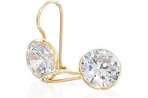 14kt Gold White Earrings - 14K Solid Gold Dangle Earrings