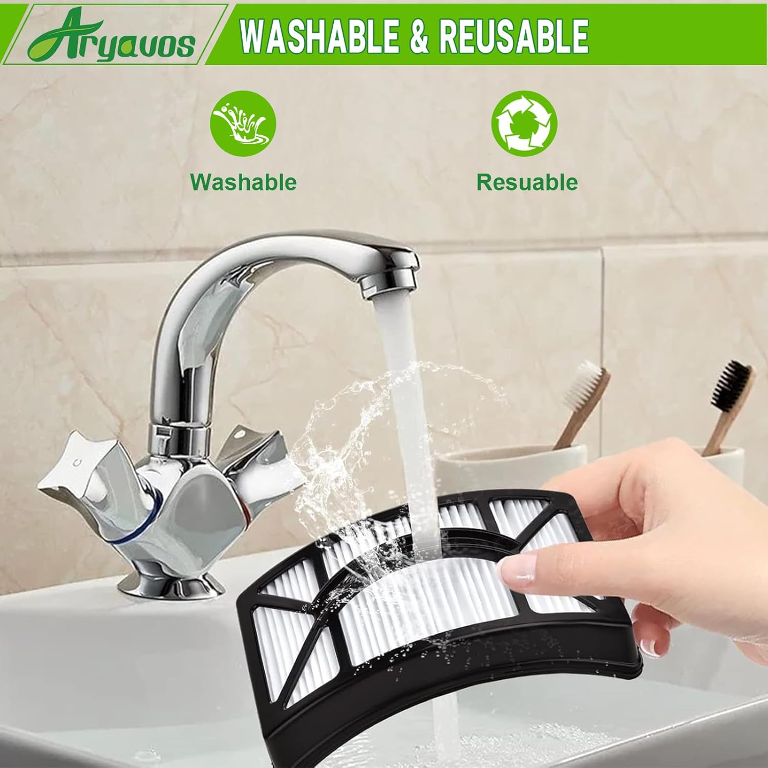 Filter Replacement for Bissell CleanView 2486, 2487, 2488, 2489, 24899, 2490, 2491, 2492, PowerClean 2494 Vacuum, Compare to Part # 1608225, 1604130, 1601972, 2 HEPA +2 Foam & Felt Filters