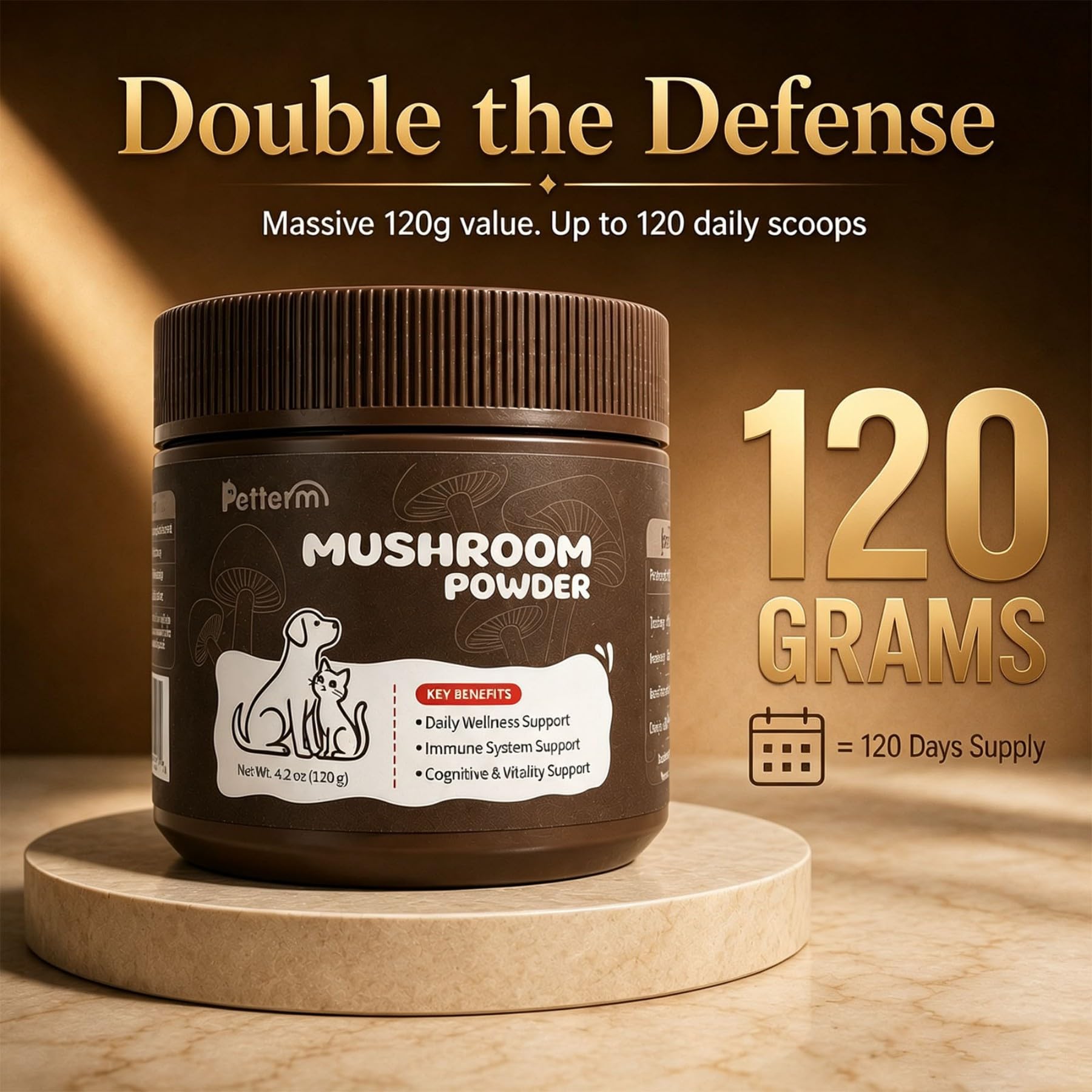 Turkey Tail Mushroom Powder for Dogs & Cats, 11 Mushroom Immune Supplement — Amazon image 3