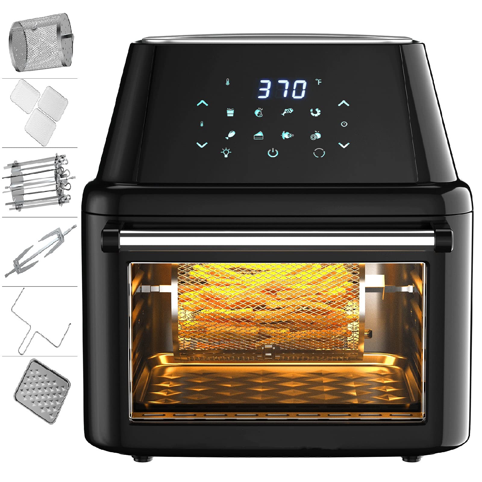 Simoe 8 in 1 Air Fryer Toaster Oven, Electric 19QT Air Fryer Oven 1900W Countop Oven with Timer, Tem