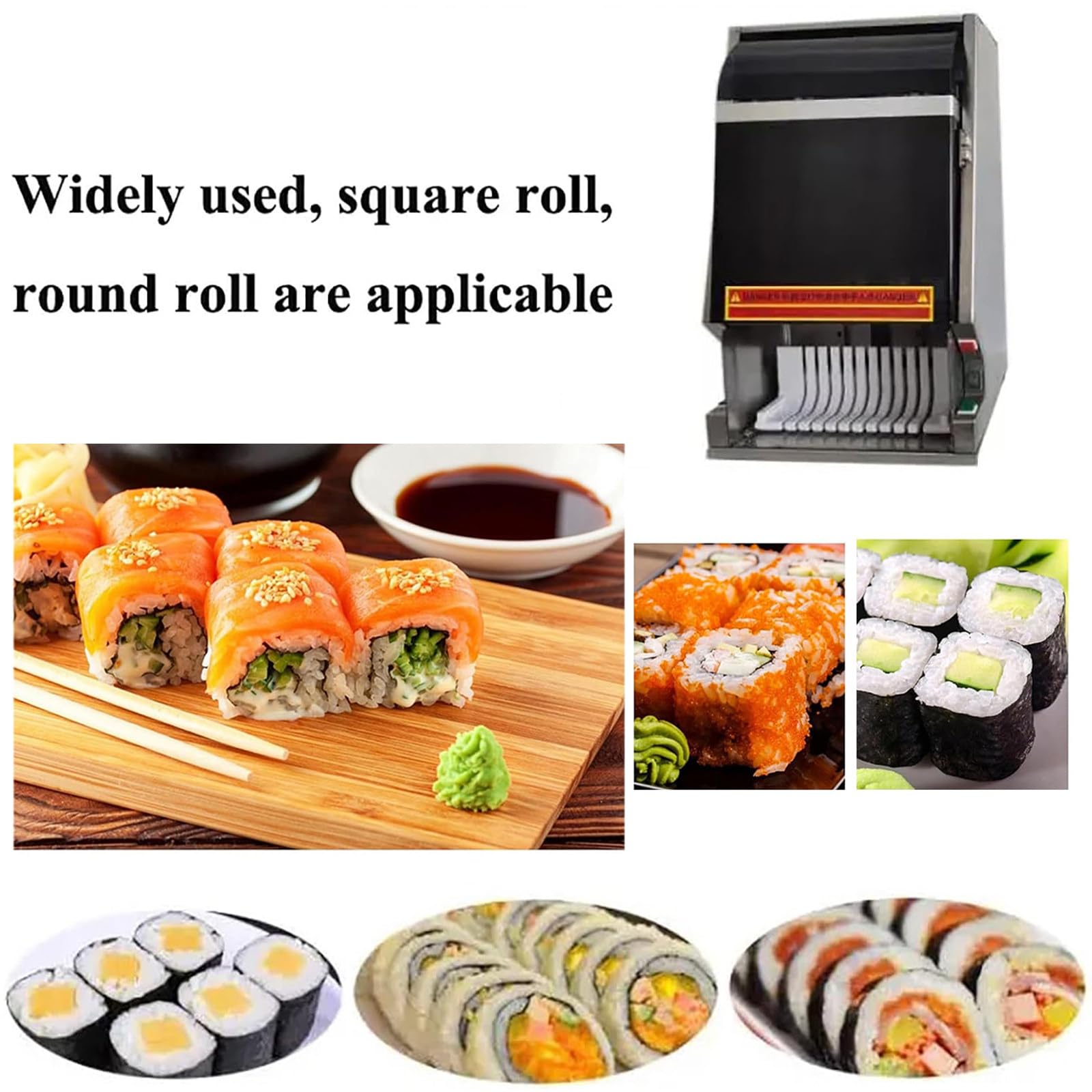 Frez do rolek sushi, automatyczne przecinaki do sushi, szybkie przecinanie, zdejmowane ostrze ze stali nierdzewnej, do restauracji, kuchni (10 krolek)