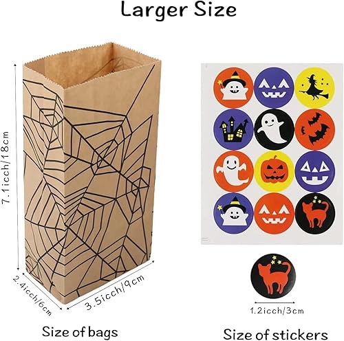yinupet Paquete de 40 bolsas de golosinas de Halloween, bolsas de papel para dulces, bolsas de regalo