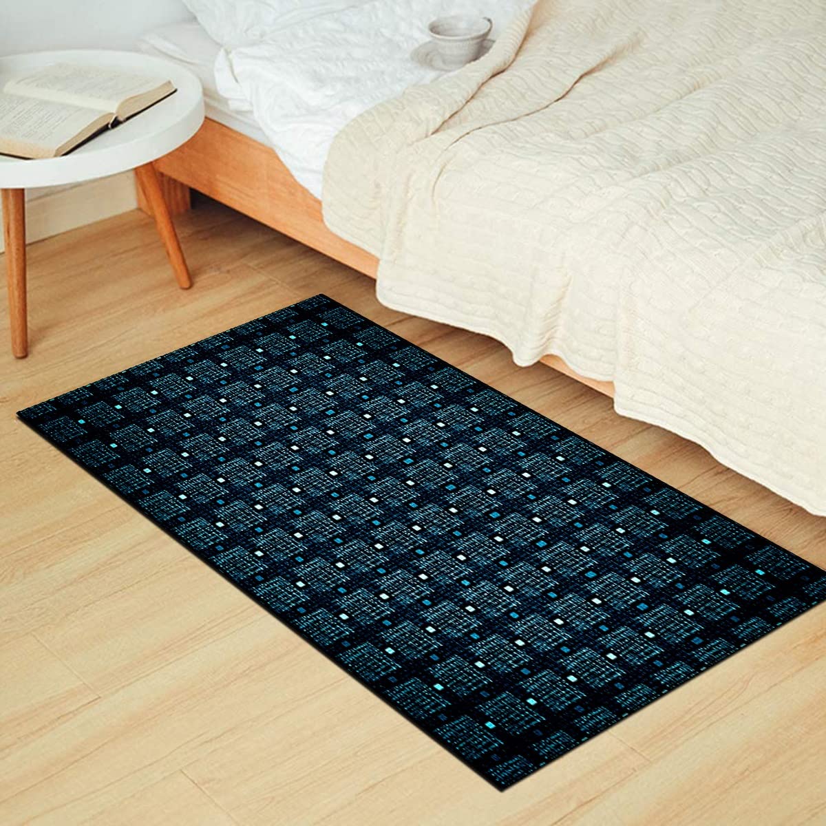 Kuchnia chodnik dywan do korytarza antypoślizgowy nowoczesny 5 cm x 5,9 cala niebieski zielony zmywalny chodnik drzwi dywan z gumowym spodem, szerokość 40 - 120 cm