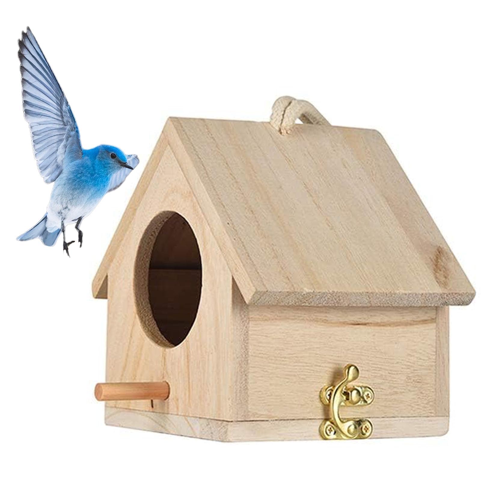 Nichoir à oiseaux en bois protecteur pour petits oiseaux et perruches