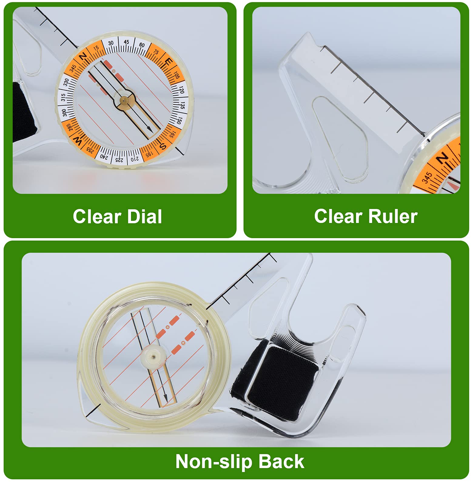 Orienteering Thumb Compass Basic Aim Elite Training Competition Race Compass for Outdoors Sports Foot Cross-Country Directional Movement Match Tournament Contest Athletics Student Kid