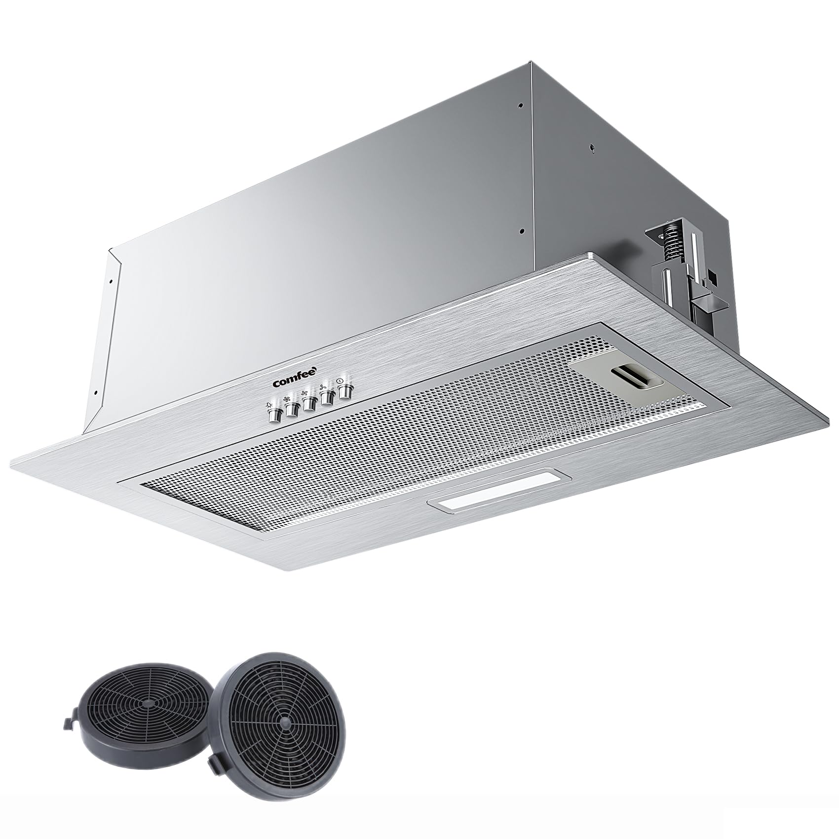 COMFEE' Cappa Aspirante 52 cm BIHT17SS-52 Cappa A LED Sottopensile Aspiratore A Parete Cappa Aspirazione Superiore 520 mm - Argento