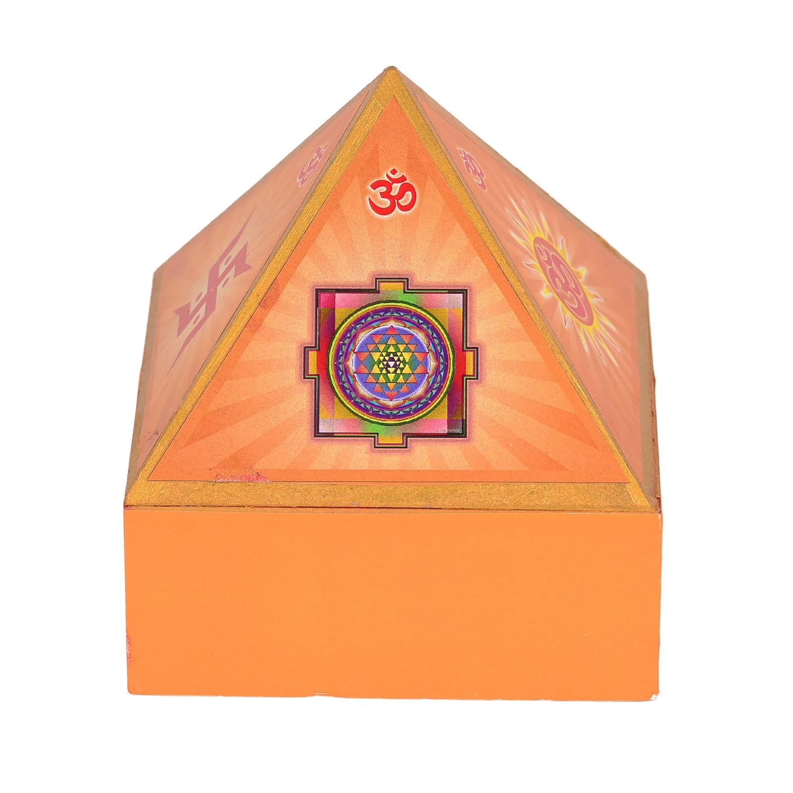 Jet Unique Pyramid Wooden Box with Mirror and Shree Yantra Stickers, Laxmi Wealth Box, Multi-Functional Wish Cash Storage and Spiritual Decor for Home and Office - 4 Inch Approx-image-36